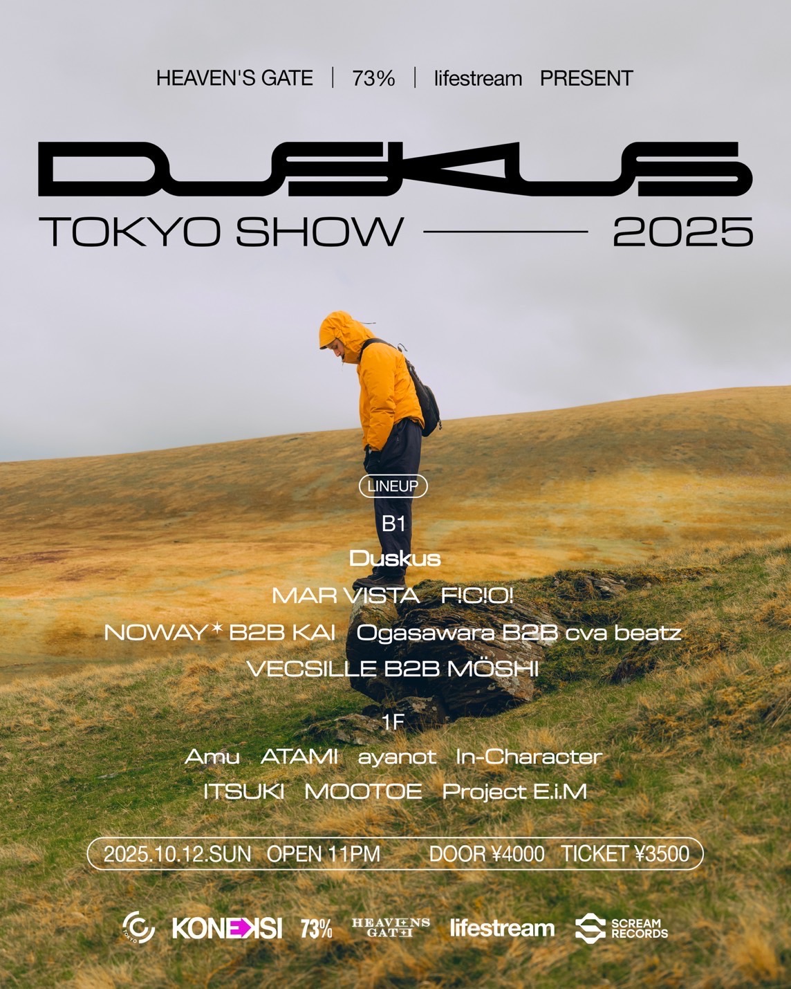 Duskus TOKYO SHOW presented by HEAVEN’S GATE x 73% x lifestream(UK Garage/HOUSE)