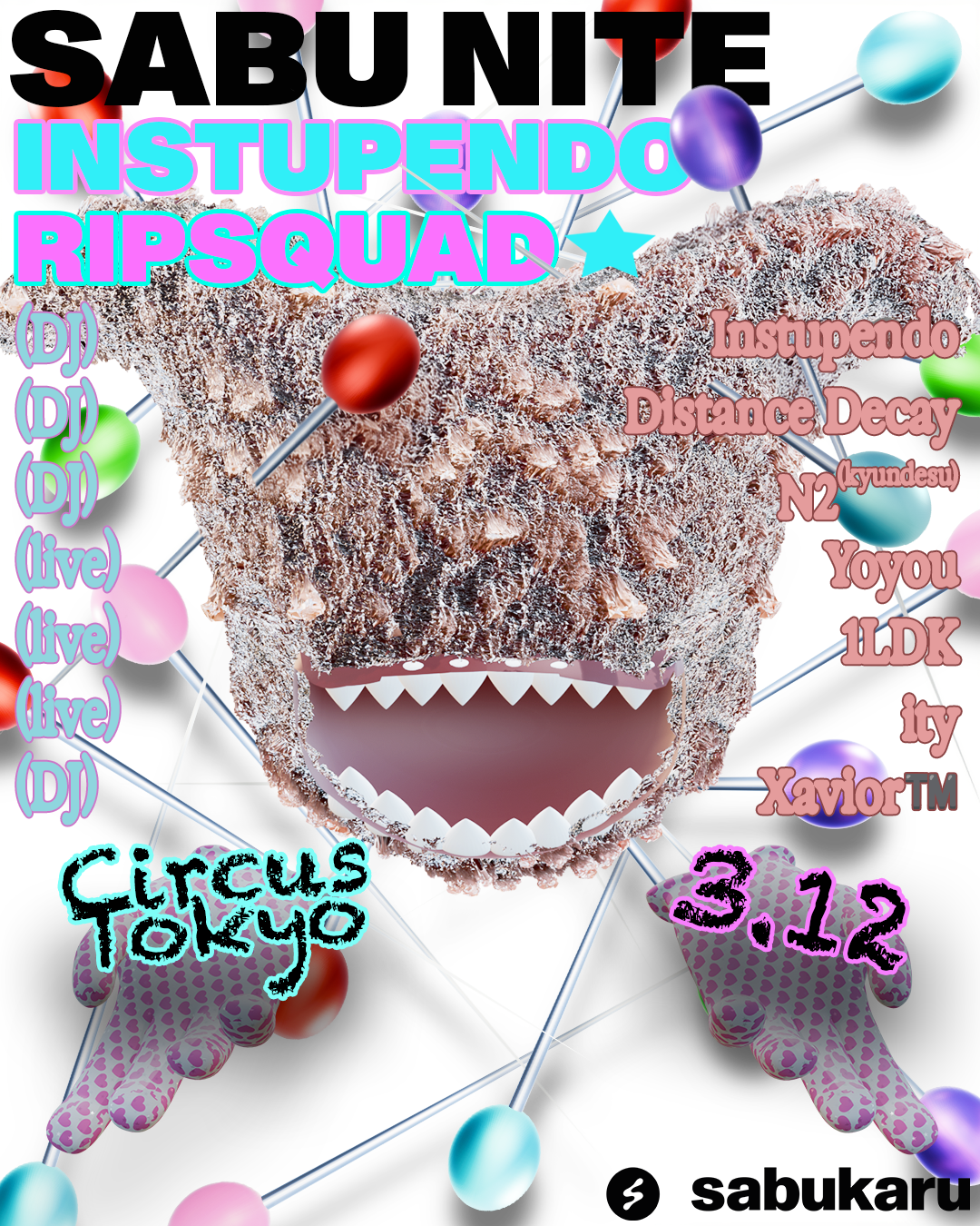 sabu nite: w/ Instupendo (US) & Ripsquad (US)