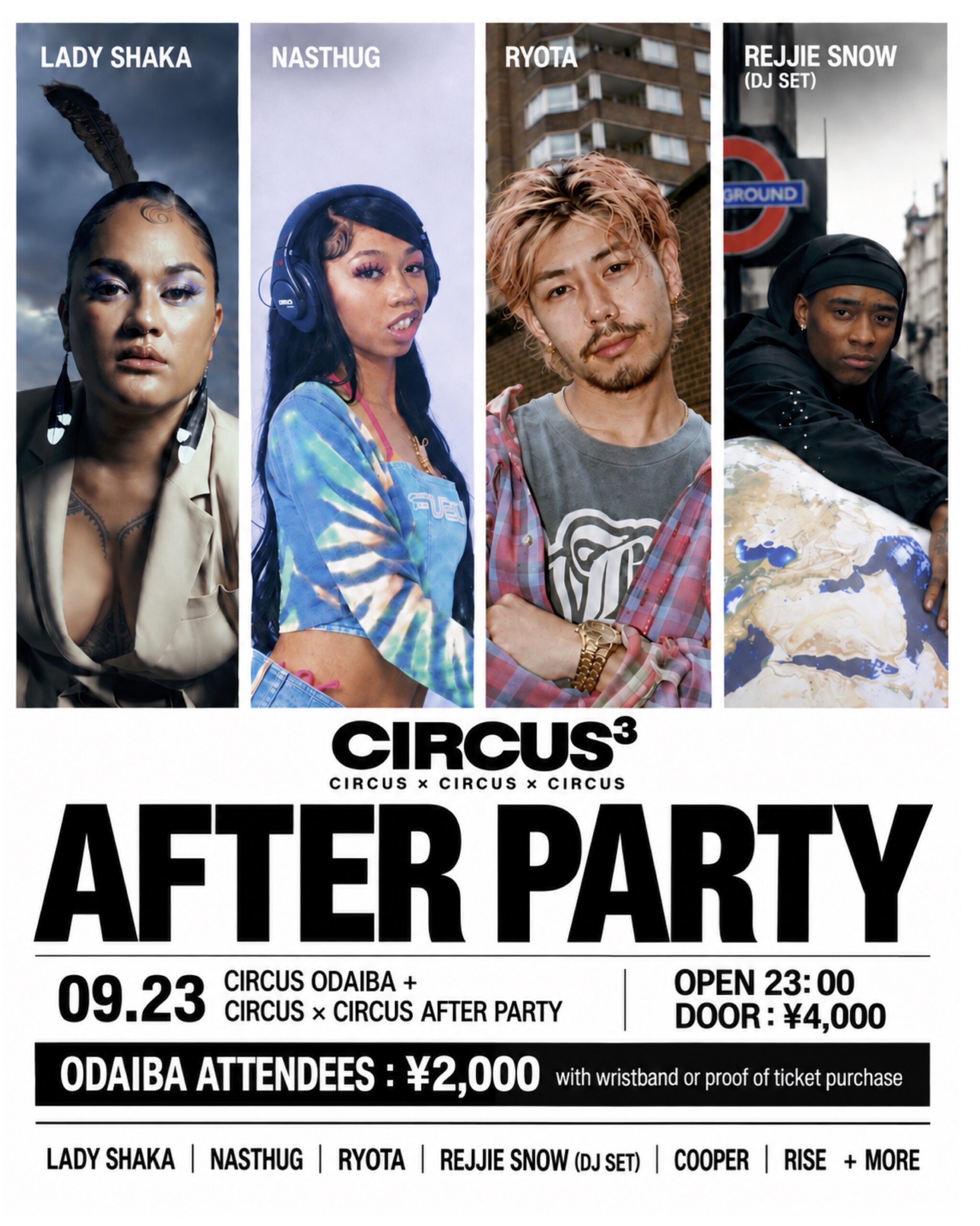 Flyer for 09.23-ODAIBA AFTER PARTY- at CIRCUS Tokyo