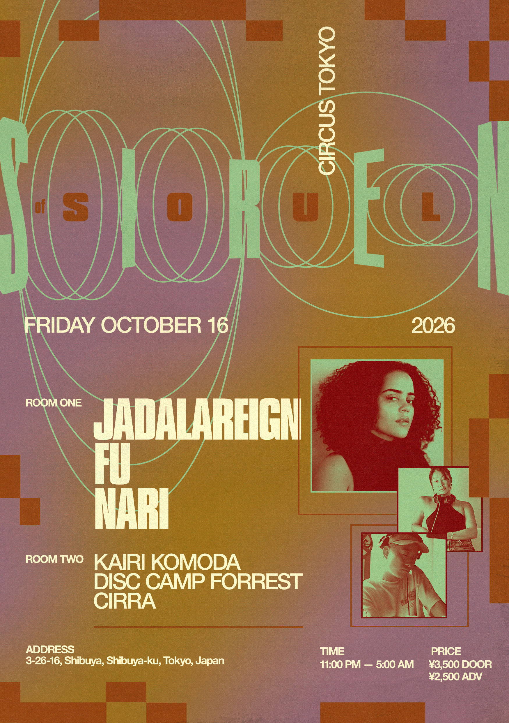 Flyer for SIREN OF SOUL 3 at CIRCUS Tokyo