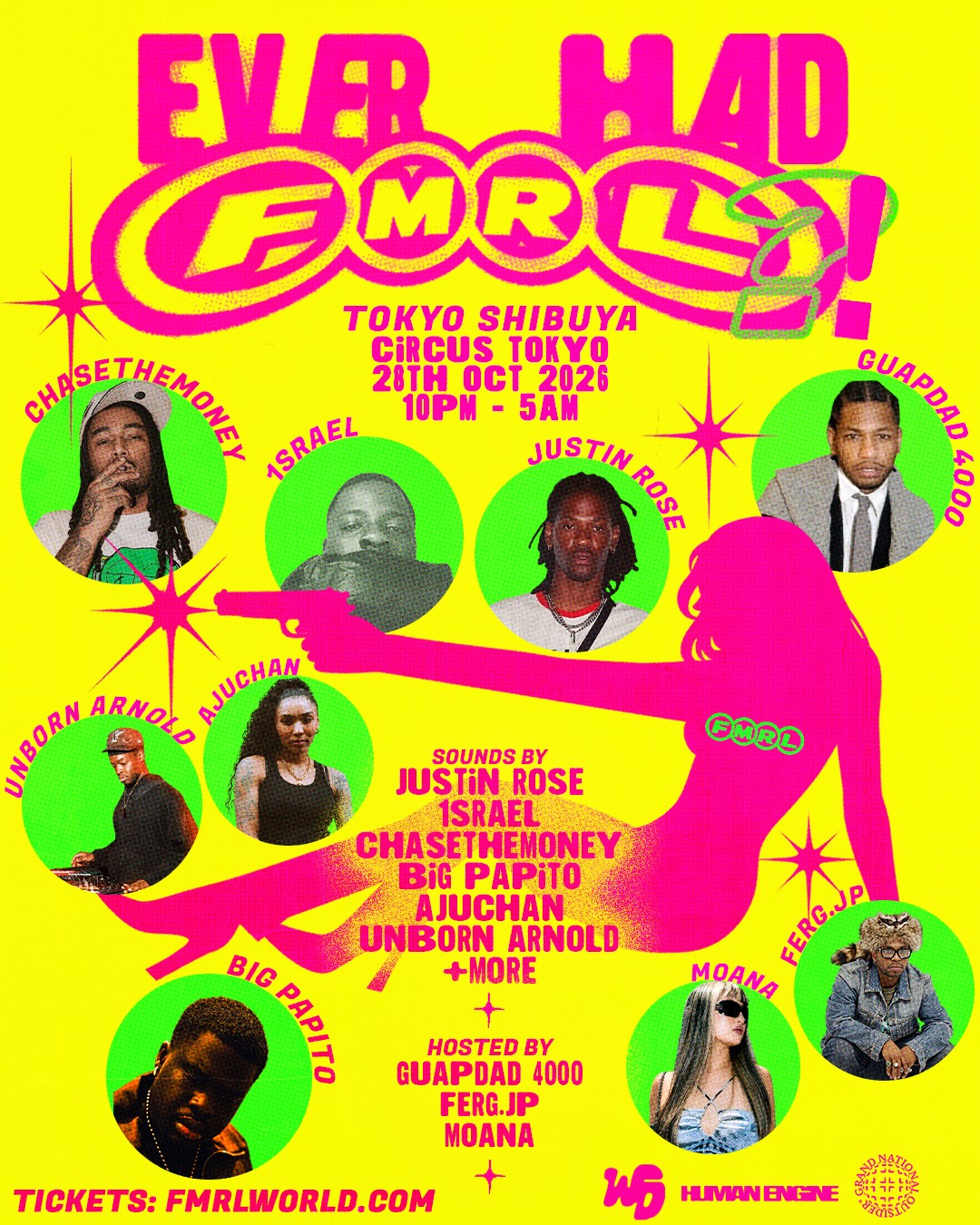 Flyer for F*CK MY ROCKSTAR LIFE at CIRCUS Tokyo
