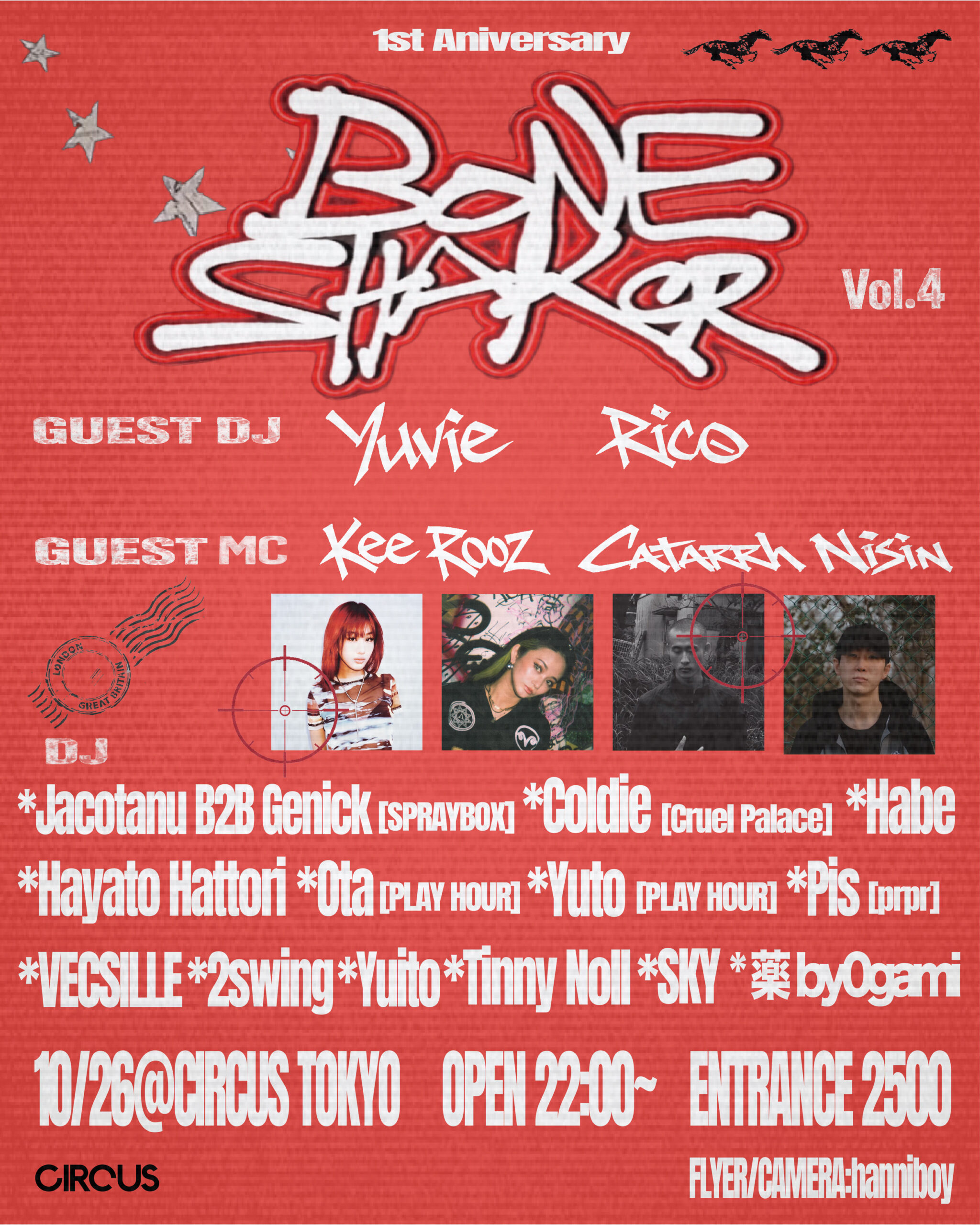 BONE SHAKER 1st Anniversary｜CIRCUS Tokyoのフライヤー