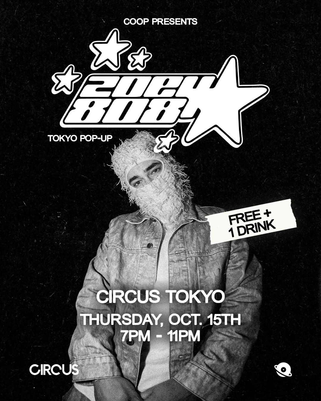 ZOEY808 TOKYO POP-UP｜CIRCUS Tokyoのフライヤー